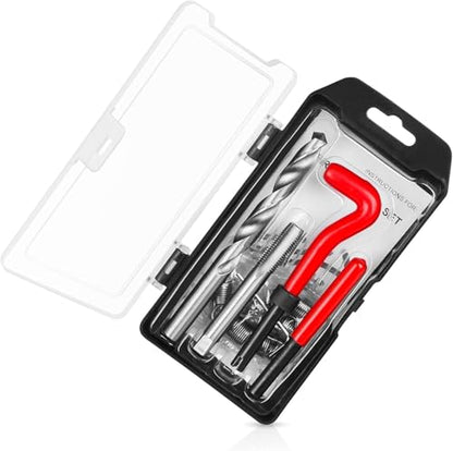 15 Pcs Helicoil Thread Repair Kit, Helicoil Metric Thread Repair Insert Kit with HSS Drill Bits, Universal Car Accessories for Damaged Thread Repairing (M14*1.5)