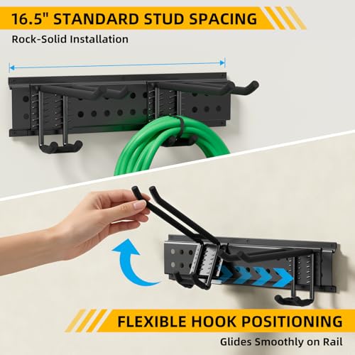 GRENPRO 66 Inch Garage Tool Organizer, 10 Assorted Hooks Heavy Duty Rack Holds 720 LBS - size: 66 inch