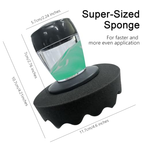 Flow Large Tire Shine Applicator Pad, Durable & Reusable Tire Dressing Applicator, No-Drip Streak-Free Foam Sponge Pad, Tire Shine & Gel Applicator for Car Truck (L)
