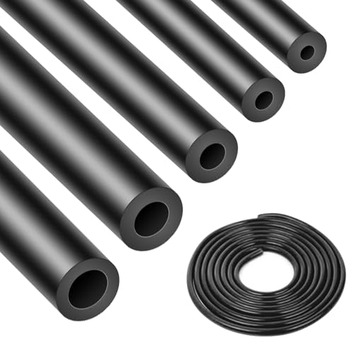 Shineyoo Silicone Vacuum Tubing Hose 6.6 FT, 1/8" 5/32" 1/4" 5/16" 3/8" ID High Performance 130PSI, Engine Automotive Vacuum Silicone Hose Line 5PCS - size: 1/8"+ 5/32"+ 1/4"+ 5/16"+ 3/8"-6.6FT