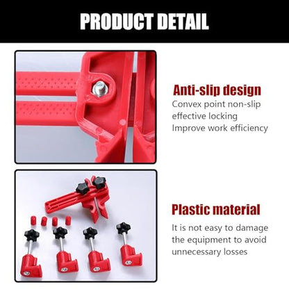 9 PCS Automotive Engine Camshaft Locking Tool, Cam Gear Clamp and Bracket Anti-Skid Design Kit, Camshaft Alignment Timing Retainer, Universal for Most Cars Twin Camshaft Engines (Red)