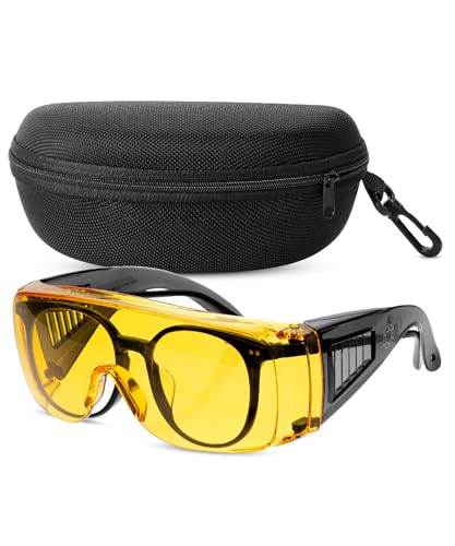 UNCO- Safety Goggles Over Glasses, Protective Goggles, Anti Fog, Work, Safety Glasses Over - color: Yellow Lens, size: 1 Pack