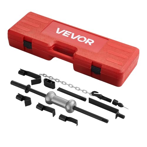 VEVOR Dent Puller Kit, 10 lbs 13-in-1 Slide Hammer Dent Removal Kit, Heavy-Duty Auto Body Truck Repair Automotive Damage Remover Tool Repair Frame with Carrying Case, Extension Rod, Non-Slip Handle - size: 10 lbs 13-in-1