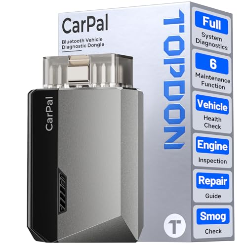TOPDON Carpal OBD2 Scanner Bluetooth - Scanner for Car,Full Diagnostic Tool | AI-Assisted All System Diagnostic Tool for iOS & Android, Vehicle Health Check, 6 Reset Services, Smog Check, Repair Guide