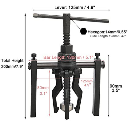 Pilot Bearing Puller with 3 Detachable Jaw, Adjustable Range Gear Extractor,Manual Puller Bushing Gear Extractor Wheel Bearing Pullers Set for Motorcycle Car Auto