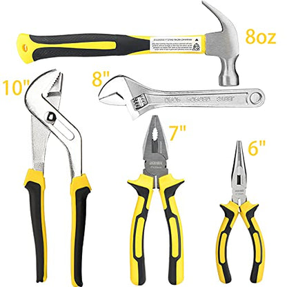 DOWELL Tool Set Household Tool Kit with Storage Tool Bag Pouch, 19 PCS | with Pliers Screwdriver Set Hex Key Wrench - size: 19PCS