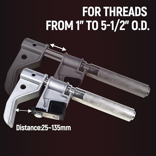 Universal Outside Thread Chaser Repair Tool for 1” to 5-1/4” O.D. (25~135mm) with Standard Thread 6pcs Dies Set,2pcs External & INTERNALTHREAD Restoring File Set,3pcs Die Nut. - style: tool with 6 die,2 thread files,3 die nut
