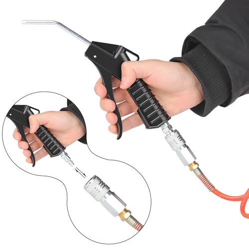 4PCS Air Blow Gun with 1/4 Air Fittings Plug for Compressor