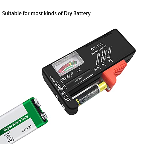 Battery Tester Checker, Universal Small Battery Tester for AAA AA C D 9V 1.5V, Button Cell Batteries Checker - Small Volt Checker for All Batteries - 2 Pack - size: 2