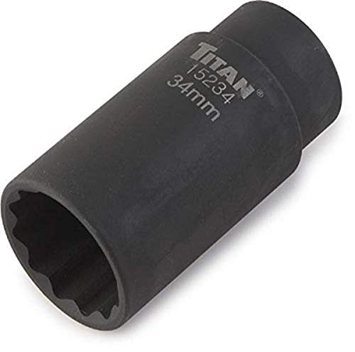 Titan Tools 15234 34mm 1/2" Drive 12 Point Axle Nut Socket - size: One Size