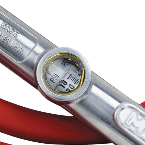 New & Improved - Tire Inflator Gauge with Dual Head Straight Foot Air Chuck 15” Air Hose 10-160 PSI