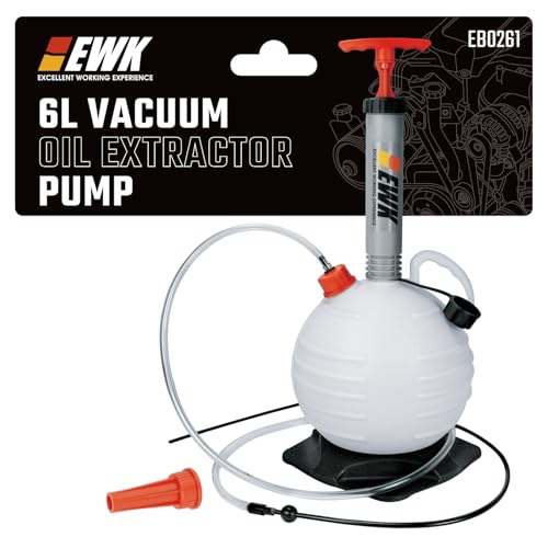 EWK 6L Vacuum Oil Extractor Pump, Portable Fluid Extractor Oil Change Pump for Automotive, Marine Boat, Jet Ski, Fast Oil Change & Quick Drain Fluid Transfer Pump - size: 6L