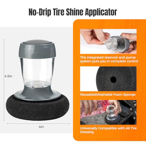9Pcs Car Wheel Brush kit, Tire Brush, Microfiber Flat Wheel Cleaner Brush | Soft-bristled Rim Cleaner Brush, Tire Shine Applicator, Detailing Brushes, Detailing Pads, Scratch-Free Car Drying Towel
