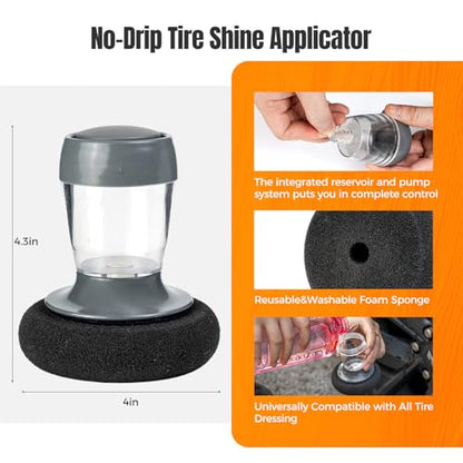 9Pcs Car Wheel Brush kit, Tire Brush, Microfiber Flat Wheel Cleaner Brush | Soft-bristled Rim Cleaner Brush, Tire Shine Applicator, Detailing Brushes, Detailing Pads, Scratch-Free Car Drying Towel