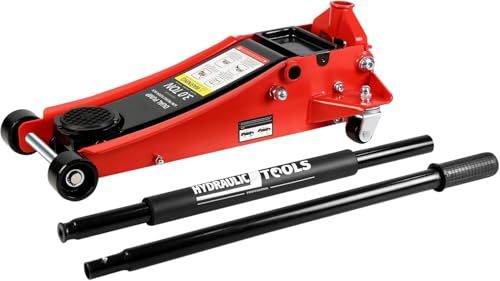 3 Ton Low Profile Floor Jack, Heavy Duty Floor Jack with Dual Pistons Quick Lift Pump, Steel Car Jacks Adjustable Height 3.3"-19.7", Hydraulic Trolley Floor Jacks 3 Ton/6000 LBS Capacity, Red - color: Red - 3 Ton(Dual Pump), Lift 3.3"-19.7"