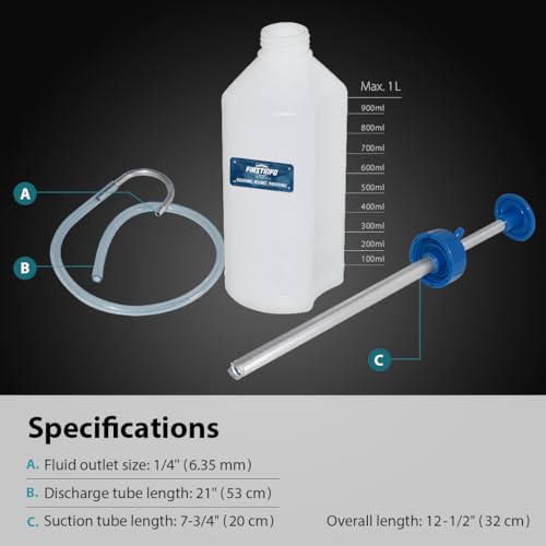 FIRSTINFO 1.05 Quart (1 Liter) Multi-Purpose Oil Transfer Pump | Made in Taiwan, Precise Fluid Dispensing in Tough-to-Reach Confined Spaces in Tools, Equipment, Machinery and Vehicles, A1122