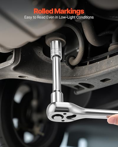 VEVOR Socket Set, 149 Pieces, 3/8 & 1/4 & 1/2 inch Drive Socket and Ratchet Set, SAE and Metric, Deep and Shallow, Mechanic Tool Kit with Bits, Accessories, Storage Case, CR-V Alloy Steel, for Repair - size: 1/4"&3/8"&1/2", style: 149 PCS