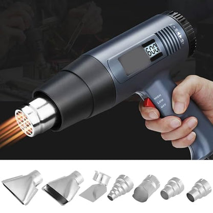 7 Piece Heat Gun Nozzle Kit 3540mm Stainless Steel Tips for 1500W 2000W Soldering Station Repair Shrink Wrap Electronics DIY Tool Accessory Set