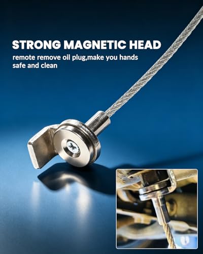 DPTOOL Strong Magnetic Oil Drain Plug Remover Tool | Anti Scald Magnetic Sump Plug Removal Pick Up Tool 13 Inches Oil Drain Plug Magnet Tool