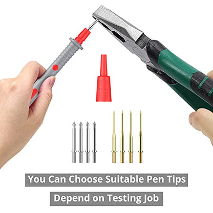 Proster Multi Test Leads Kit - Electrical Multimeter Test Lead with Alligator Clips Test Probe Spring Grabber Banana Plug Volt Meter Leads for Voltage Circuit Tester - style: Test Leads 21pcs