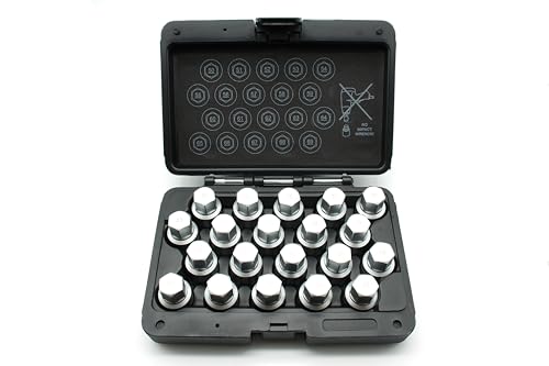 TEMO 20pc Anti-Theft Wheel Lug Nut Removal Socket Key for Porsche - size: 20pc Set