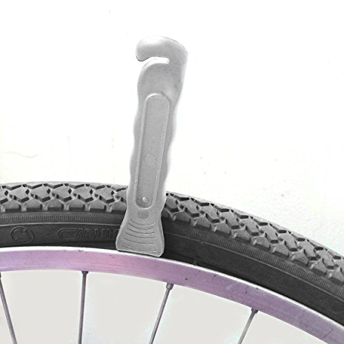 Bike Tire Lever - Premium Hardened Plastic Levers to Repair Bicycle Tube - Must Have Tool Kit for Road Bicyclist - Set of 3 - color: Silver