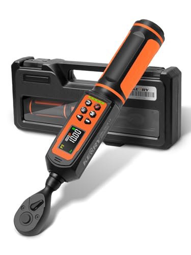 Kerry 1/4 Inch Drive Digital Torque Wrench 0-22.13 LB.FT, ±2% High Accuracy | Five Units of Measure, LED and Buzzer Notification, Easy to Read and Operate, 72 Tooth for Bike Motorcycle - size: 1/4 22ft.lb