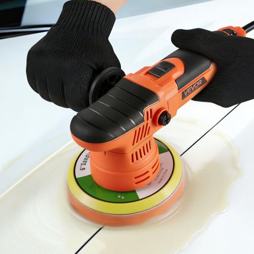 VEVOR Car Buffer Polisher, 6-Inch Dual Action Polisher Buffer Waxer, 650W 6 Variable Speeds 2000-6800RPM Random Orbital Polisher Kit for Cars Detailing, Waxing, Polishing - size: 6"