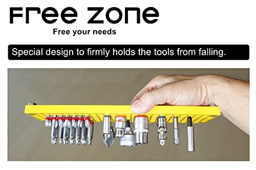 FreeZone 60-Piece 1/2" Socket Holder Expansion Pack, SAE & Metric | Secures 1/2" sockets on pegboard; red color-coded for instant ID; no rolling or lost sockets