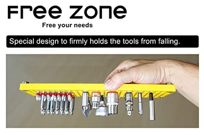 FreeZone 60-Piece 3/8" Socket Holder Expansion Pack, SAE & Metric | Secures 3/8" sockets on pegboard; orange color-coded for instant ID; no rolling or lost sockets