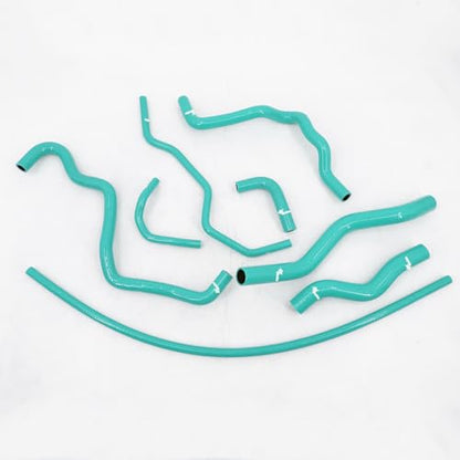Fit 2001-2005 Honda Civic D17 1.7L Silicone Radiator Coolant Heater Hoses Kit 3-Plyer Teal - color: Teal
