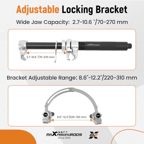 maXpeedingrods 2Pcs Coil Spring Compressor Tool, Heavy Duty Macpherson Strut Spring Compressor Set with Safety Jaws and Holder, Strut Remover Installer Tool for Shock Absorber, Max Load 2645 LB - size: 11 inch
