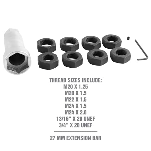 OEMTOOLS Axle Spindle Rethreading Tool Kit for Damaged Axle Spindles | Thread Repair Kit, Metric and SAE Thread Chaser Kit for Universal Fit, Green Storage Case Included