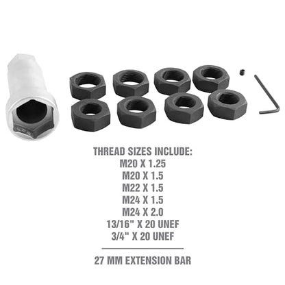 OEMTOOLS Axle Spindle Rethreading Tool Kit for Damaged Axle Spindles | Thread Repair Kit, Metric and SAE Thread Chaser Kit for Universal Fit, Green Storage Case Included