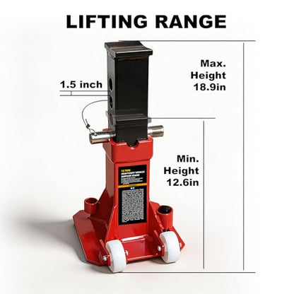 Jack Boss Heavy Duty 12 Ton (24,000 lbs) Jack Stands with Large Base and Strong Lock,Professional Pin Style Car Stands,Easily Moveable Car Lift Stands for Truck,SUV Pick Up, Red - size: 12 Ton Wheeled