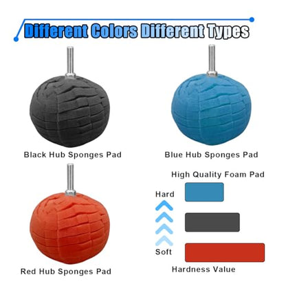 6PCS Car Buffing Polishing Pads for Drill Attachment- Auto Cone Metal Polish Foam Sponge Buffing Polishing Balls for Wheel Hub Cleaning- Car Buffer Polisher Kit for Auto Wheel Care & Detail Cleaning