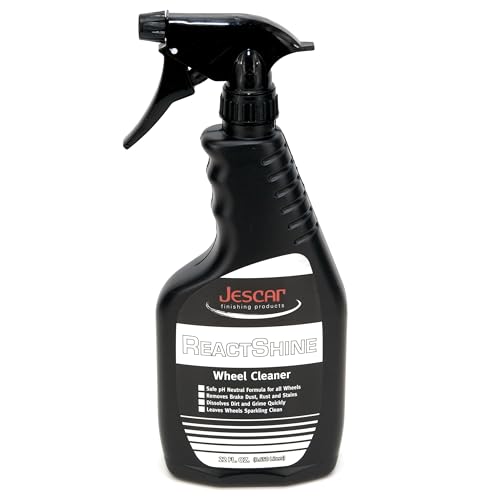 Jescar ReactShine Wheel Cleaner & Iron Remover – 22oz – Removes baked-in brake dust, road grime, and contaminants, Fast Acting, Safe for Paint, Alloy Wheels, Most Finishes