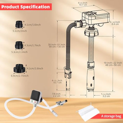 Portable Electric Fuel Tank Siphon Hose Transfer Pump with Nozzle Battery Powered Operated, Gas Cans for Gasoline, Diesel, Kerosene, Water and Liquid (3.2 Gallons Per Min,12LPM) (Black) - color: Black