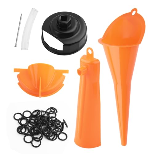 Compatible with Harley Oil Change Kit,All-Inclusive Motorcycle Oil Change Kit with Oils Filter Wrench,Filling Funnel,Rubber O-Ring Seals,Multi-Purpose Oils Changing Kits