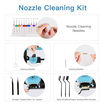 Sovol 3D Printer Tools Kit, 78 PCS 3D Printer Accessories with Nozzle Cleaning Kit, Removable Multi-Function Screwdriver Kit, Deburring, Removal Tools, Cutters, Hobby Knife Set, Wrench Set - style: 78 Pcs