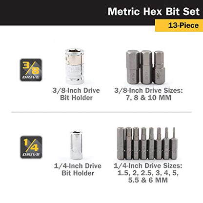 Titan 16112 Metric Hex Bit Set, 13 Piece (13 Piece Metric Hex Bit Set) - style: Standard