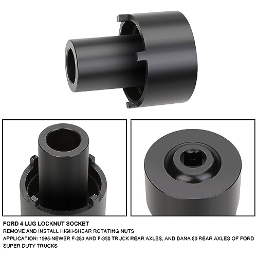 6PCS 4WD Spindle Nut Socket Set, 4 Lug Lock Nut Sockets, 6 Lug Socket, FWD Front Spindle Puller