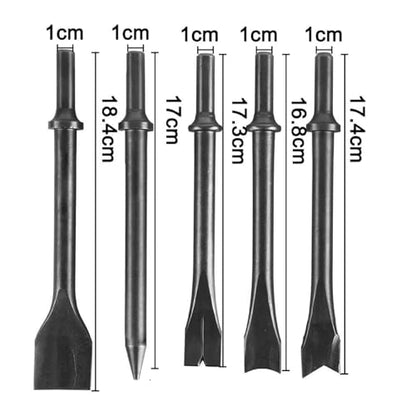 5pcs Pneumatic Hammer Chisel Bits 0.401'' (10mm), Air Hammer Attachments Air Chisel Bits Air Hammer Bits for 150/190/250 Air Hammer Chipping Bits Set for Masonry Concrete Demolition - color: Black-5