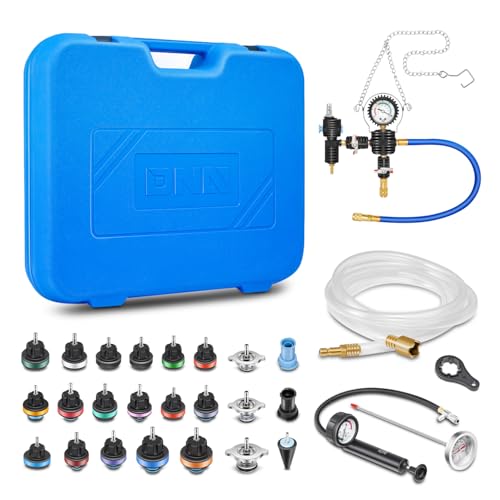 DNA MOTORING 28pcs Radiator Coolant Pressure Tester Vacuum Refill Tool Kit for Most Vehicles,with Carrying Case,Blue,TOOLS-00316 - color: Blue