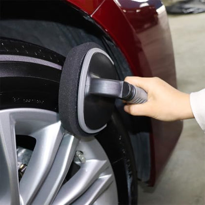 MERRYHAPY Tire Shine Applicator Pad with Replaceable Handle Tire Sponge Brush for Car Wheel Cleaning Detailing Brush Dressing and Waxing 1pcs Set