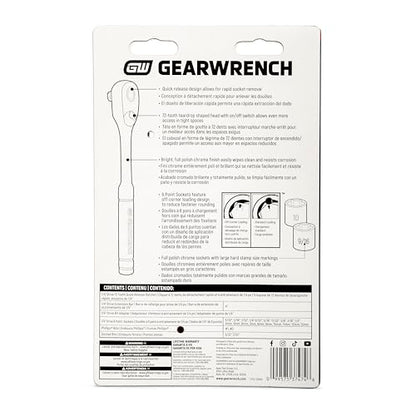 GEARWRENCH Mechanics Hand Tool Set, 27 Pc, 1/4 in Drive, Socket Rail and Bit Holder, Metric/SAE | GWXSCBMTS14 - size: 27 Piece, style: SAE/Metric
