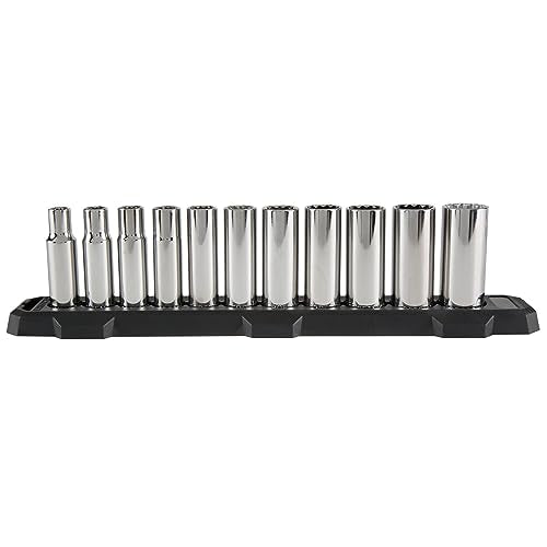 CRAFTSMAN Deep Socket Set, 1/2-Inch Drive, SAE, 12-Point, 11-Piece (CMMT12048) - style: SAE