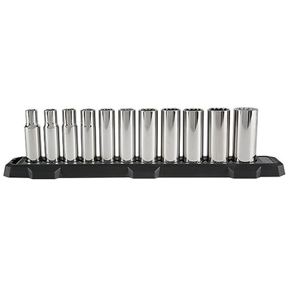 CRAFTSMAN Deep Socket Set, 1/2-Inch Drive, SAE, 12-Point, 11-Piece (CMMT12048) - style: SAE