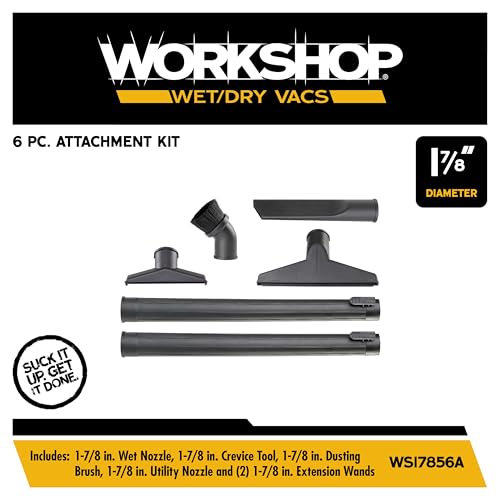 WORKSHOP Wet/Dry Vacs WS17856A 1-7/8-in. 6-Piece Shop Vacuum Attachment Kit