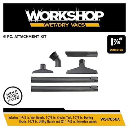WORKSHOP Wet/Dry Vacs WS17856A 1-7/8-in. 6-Piece Shop Vacuum Attachment Kit